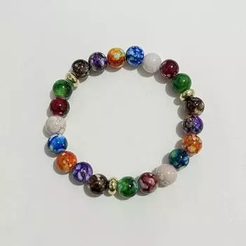 Новый мужской и женский браслет ручной работы из натурального камня тигрового глаза, расшитый бисером, красочный браслет из натурального вулканического камня, браслет.