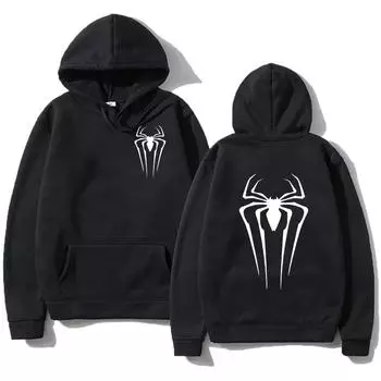 Новый мужской и женский пуловер Street Spider Print Sweatshirt Hoodie Spider Pattern Autumn and Winter Free Hoodie S