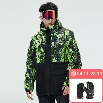 Новый мужской лыжный костюм, зимняя уличная однобортная двухбортная лыжная куртка, ветрозащитная водонепроницаемая теплая толстая куртка S