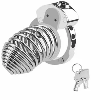 Новый мужской металлический замок CB полый замок для пениса замок целомудрия устройство целомудрия кольцо запрет на секс-продукт для взрослых Thread Type Adjustable Ch