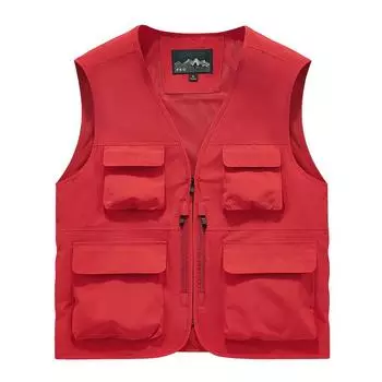 Новый мужской рабочий жилет большого размера с множеством карманов зеленого цвета, повседневная рабочая одежда для рыбалки и альпинизма, свободный жилет для мужчин S