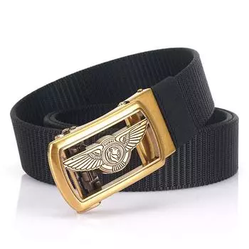 Новый мужской ремень для поездок на работу с автоматической пряжкой из нейлона, универсальный двухслойный толстый ремень для отдыха на природе 120cm