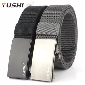Новый мужской ремень для поездок на работу с автоматической пряжкой из нейлона, универсальный двухслойный толстый ремень для отдыха на природе 120cm