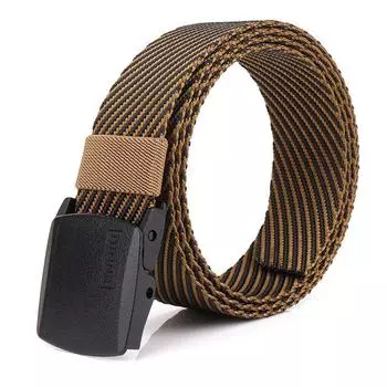 Новый мужской ремень для поездок на работу с автоматической пряжкой из нейлона, универсальный двухслойный толстый ремень для отдыха на природе 120cm