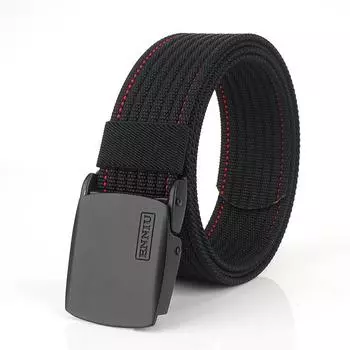 Новый мужской ремень для поездок на работу с автоматической пряжкой из нейлона, универсальный двухслойный толстый ремень для отдыха на природе 100cm