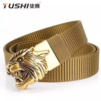 Новый мужской ремень для поездок на работу с автоматической пряжкой из нейлона, универсальный двухслойный толстый ремень для отдыха на природе 120cm