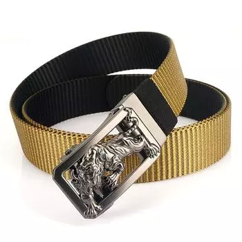 Новый мужской ремень для поездок на работу с автоматической пряжкой из нейлона, универсальный двухслойный толстый ремень для отдыха на природе 120cm
