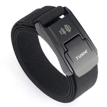 Новый мужской ремень для поездок на работу с автоматической пряжкой из нейлона, универсальный двухслойный толстый ремень для отдыха на природе 125cm чёрный