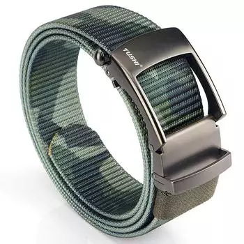 Новый мужской ремень для поездок на работу с автоматической пряжкой из нейлона, универсальный двухслойный толстый ремень для отдыха на природе 120cm красный