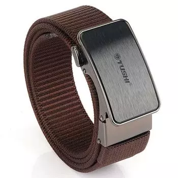 Новый мужской ремень для поездок на работу с автоматической пряжкой из нейлона, универсальный двухслойный толстый ремень для отдыха на природе 120cm красный