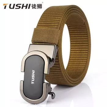 Новый мужской ремень для поездок на работу с автоматической пряжкой из нейлона, универсальный двухслойный толстый ремень для отдыха на природе 120cm