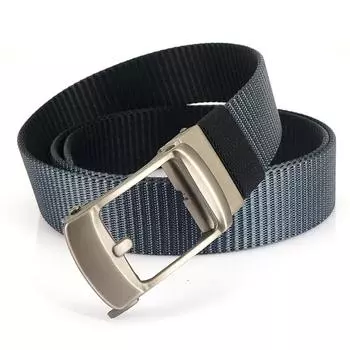 Новый мужской ремень для поездок на работу с автоматической пряжкой из нейлона, универсальный двухслойный толстый ремень для отдыха на природе 120cm