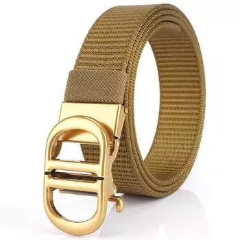 Новый мужской ремень для поездок на работу с автоматической пряжкой из нейлона, универсальный двухслойный толстый ремень для отдыха на природе 120cm