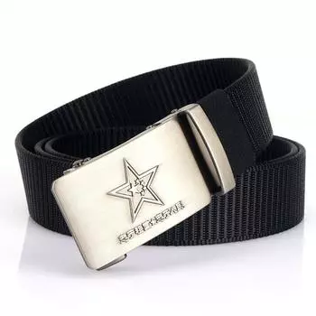 Новый мужской ремень для поездок на работу с автоматической пряжкой из нейлона, универсальный двухслойный толстый ремень для отдыха на природе 120cm красный