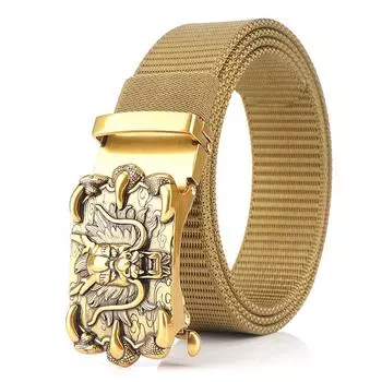 Новый мужской ремень для поездок на работу с автоматической пряжкой из нейлона, универсальный двухслойный толстый ремень для отдыха на природе 120cm