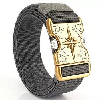 Новый мужской ремень для поездок на работу с автоматической пряжкой из нейлона, универсальный двухслойный толстый ремень для отдыха на природе 125cm