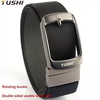 Новый мужской ремень для поездок на работу с автоматической пряжкой из нейлона, универсальный двухслойный толстый ремень для отдыха на природе 120cm