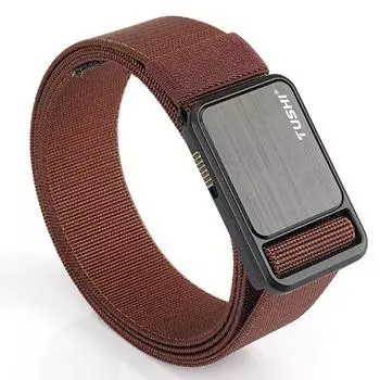 Новый мужской ремень для поездок на работу с автоматической пряжкой из нейлона, универсальный двухслойный толстый ремень для отдыха на природе 120cm хаки