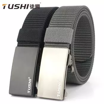 Новый мужской ремень с автоматической пряжкой, деловой повседневный ремень, мужской нейлоновый ремень 120cm красный