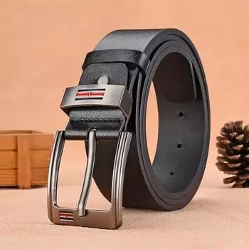 Новый мужской ремень Высококачественная пряжка Джинсы ПУ Повседневные ремни Бизнес Ковбойский пояс Мужская мода Дизайнерский мужской ремень 120cm чёрный
