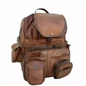 Новый мужской рюкзак, коричневая сумка на плечо из натуральной винтажной козьей кожи, походная сумка 16 x 11 x 11 in коричневый