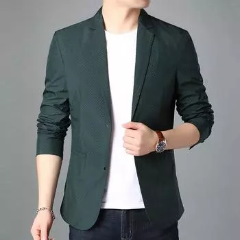 Новый мужской сетчатый костюм, трендовый маленький костюм, молодежная повседневная мужская куртка на весну и осень M