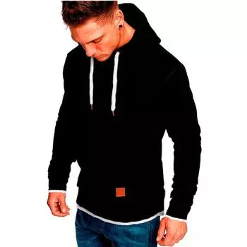 Новый мужской тренировочный и фитнес-однотонный спортивный свитер с отделкой подгибом для отдыха на открытом воздухе M