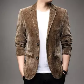 Новый мужской вельветовый костюм среднего возраста, мужская верхняя одежда, повседневный костюм для папы, одинарный весенне-осенний винтажный костюм в стиле вестерн, топ 4XL