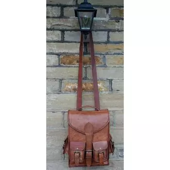 Новый мужской винтажный рюкзак из натуральной кожи, сумка для ноутбука, сумка-портфель 13 x 17 x 5 in коричневый