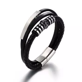 Новый мужской временный кожаный браслет Tide Trey, простая кожаная веревка, ручная отделка 22