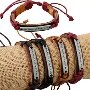 Новый мужской женский браслет из искусственной кожи в стиле панк с буквами, браслет из пеньковой веревки, хорошая цена