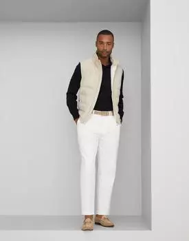 Новый мужской жилет, пальто из натуральной овчины, замша ручной работы, стильный формальный S кремовый