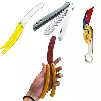 Новый набор игрушек-фиджет для детей, напечатанных на 3D-принтере (4 шт) - Ножи-бабочки для хот-догов/рыбных костей/бананов/моркови