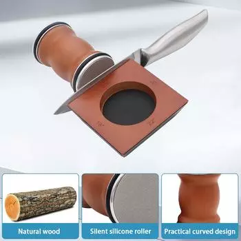 Новый набор инструментов для заточки ножей в форме тыквы с магнитным 4-угольным основанием с углами 15, 18, 20 и 22 градуса для кухонных ножей для дома M коричневый