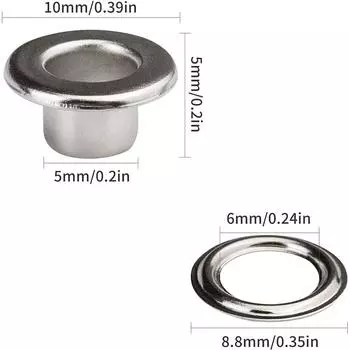 Новый набор из 100 люверсов 5 мм с инструментом для пробивки отверстий для ткани, кожи, одежды