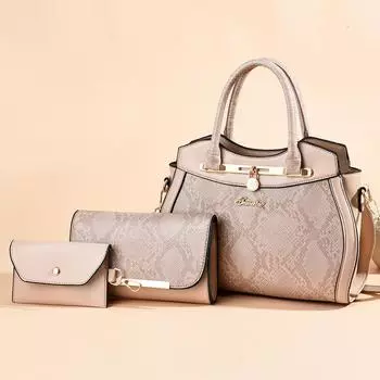 Новый набор из трех предметов большой вместимости, трендовые женские сумки, сумка с фиксированной формой