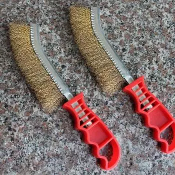 Новый набор проволочных ручных щеток, 1 шт., нейлоновые латунные стальные щетки для очистки поверхности