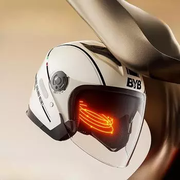 Новый национальный стандарт класса A 3C сертифицированный шлем мотоциклетный электромобиль женский шлем всесезонный универсальный противотуманный двойной объектив Ear protector removable and washable, 58-62cm