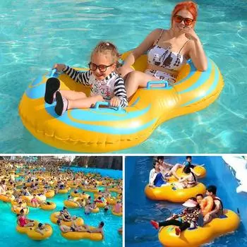 Новый надувной двойной надувной круг из ПВХ для пар, взрослых с ручками, плавающий ряд, плавающий круг для гребли в воде