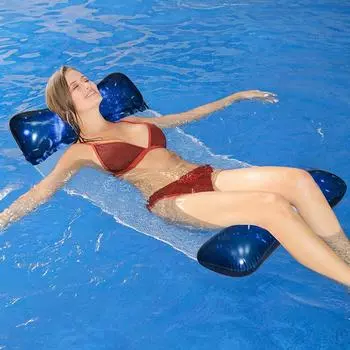 Новый надувной плавающий гамак с галстуком-бабочкой в штормовом стиле, утолщенный ПВХ, складной складной шезлонг, плавающий 135*70