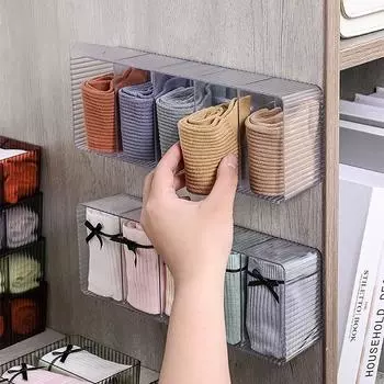 Новый настенный прозрачный ящик для хранения нижнего белья, трусиков, ящик для хранения носков, органайзер для шкафа, для хранения в спальне