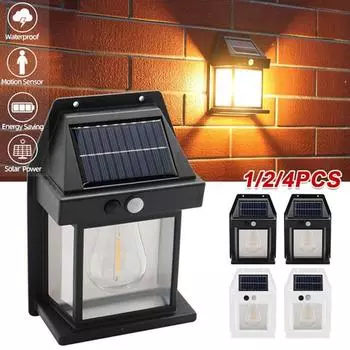 Новый настенный светильник на солнечной батарее, уличный водостойкий интеллектуальный индукционный светильник на вольфрамовой нити, двор, сад, вилла, освещение, ночник