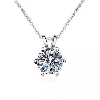 Новый настоящий 1 карат D цвет муассанит ожерелье кулон для женщин 100% стерлингового серебра S925 свадебные украшения на шею GRA оптовая продажа