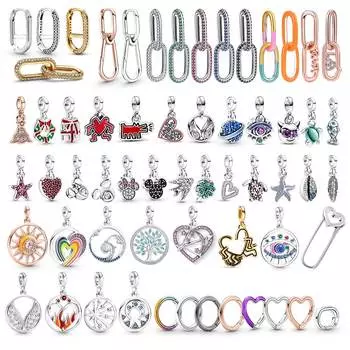 Новый настоящий S925 стерлингового серебра Me Шарм Единорог звезда обруч из бисера подходит оригинальные браслеты Me женские украшения в форме сердца для подарка