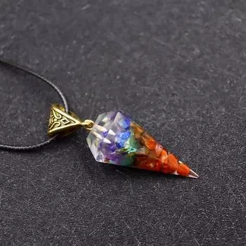 Новый натуральный кристаллический материал, ожерелье, подвески для мужчин и женщин, подвеска из смолы, подвеска для йоги, женские украшения