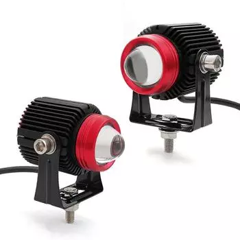 Новый небольшой стальной пушечный автомобильный светодиодный противотуманный фонарь, водонепроницаемый белый и желтый двухцветный мотоциклетный и мотоциклетный фары, встроенные для дальнего и ближнего света