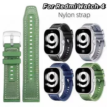 Новый нейлоновый ремешок для Redmi Watch 4, сменный браслет, аксессуары для умных часов XiaoMi Band 8 Pro, силиконовый браслет For Redmi Watch 4 чёрный