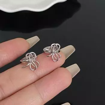 Новый нишевый дизайн, двойной бант, металлическая простая пряжка, пряжка, женские ювелирные изделия, подарки