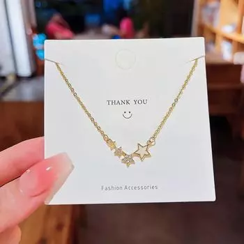 Новый нишевый дизайн Ins sense пятиконечная звезда ключичная цепочка холодный ветер звезда кулон онлайн знаменитость с титановым ожерельем