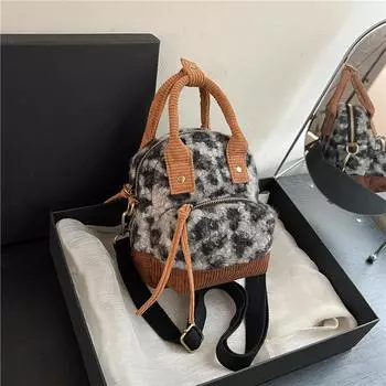 Новый нишевый дизайн, модная и популярная пушистая контрастная цветная сумка, женская сумка через плечо